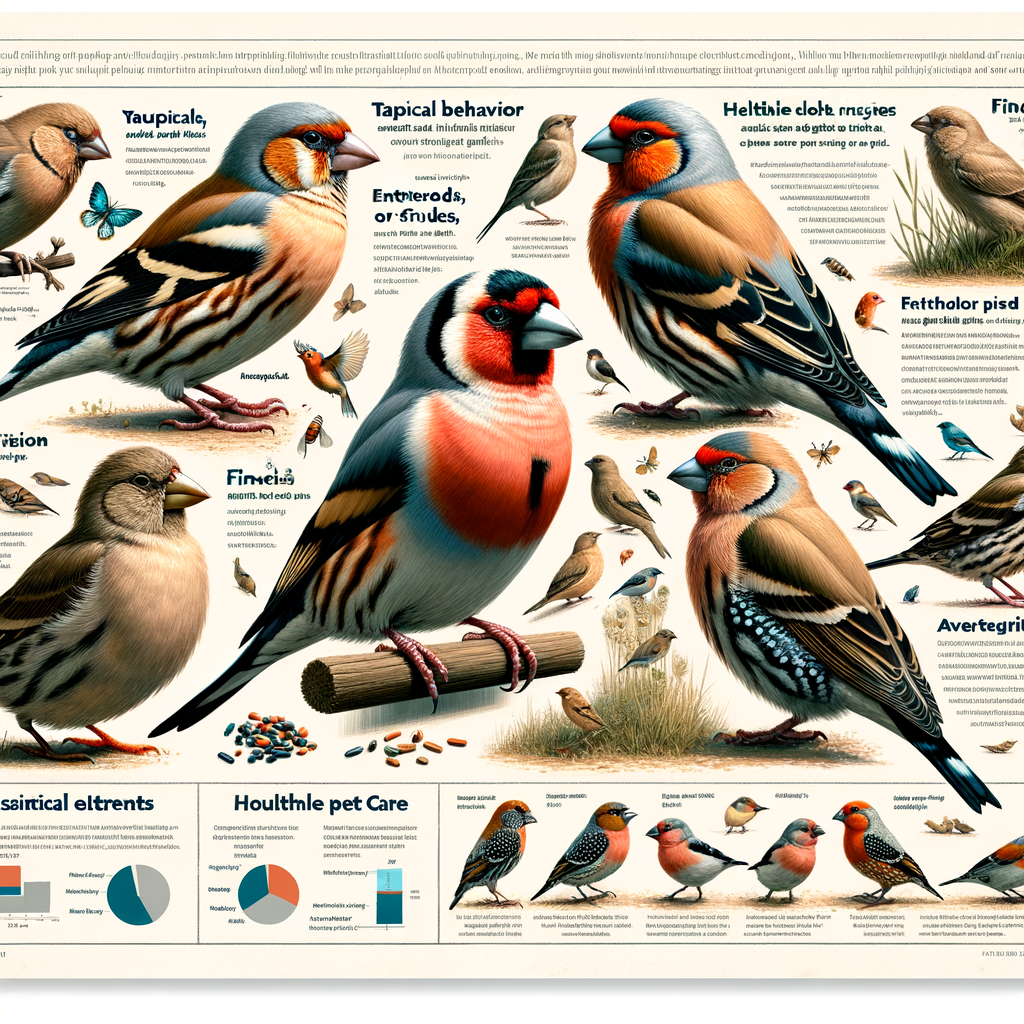 Visual guide on Finch species, Finch diet, behavior, lifespan, habitat, health issues, and comprehensive Finch care guide including tips on preparing for a Finch as a pet and important considerations when buying a Finch.